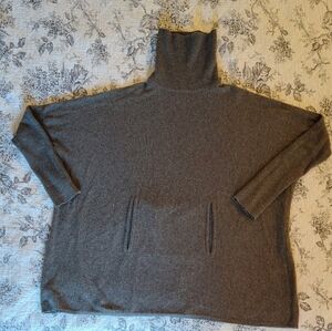 Garnet Hill Cozy Oversized Cashmere and Wool Turtleneck Sweater